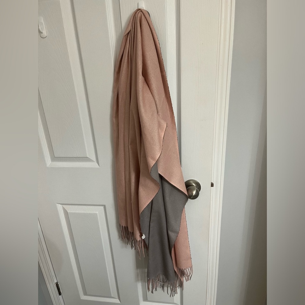 Simons Pink and Gray Scarf/ Throw